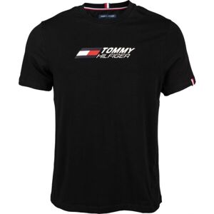 Tommy Hilfiger ESSENTIALS BIG LOGO S/S TEE Pánské tričko, černá, veľkosť XL