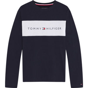 Tommy Hilfiger CN LS TEE LOGO FLAG  S - Pánské tričko s dlouhým rukávem
