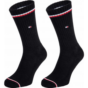 Tommy Hilfiger MEN ICONIC SOCK 2P Pánské ponožky, Černá,Bílá,Červená, velikost 43-46