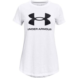 Under Armour LIVE SPORTSTYLE GRAPHIC SS Dívčí triko, bílá, velikost XL