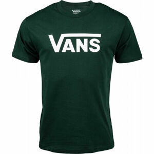 Vans MN VANS CLASSIC Pánské tričko, Tmavě zelená,Bílá, velikost M
