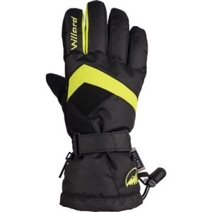 Willard KIERAN Pánské lyžařské rukavice, Černá,Žlutá, velikost S